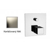 Baterie QUADRO KARTÁČOVANÝ NIKL podomítková termostatická, 2 funkce s přepínačem