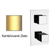 Baterie QUADRO KARTÁČOVANÉ ZLATO podomítková termostatická, 2 funkce