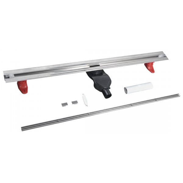 SLIM SPRING nerezový podlahový žlab s roštem, L.250-1200, DN50