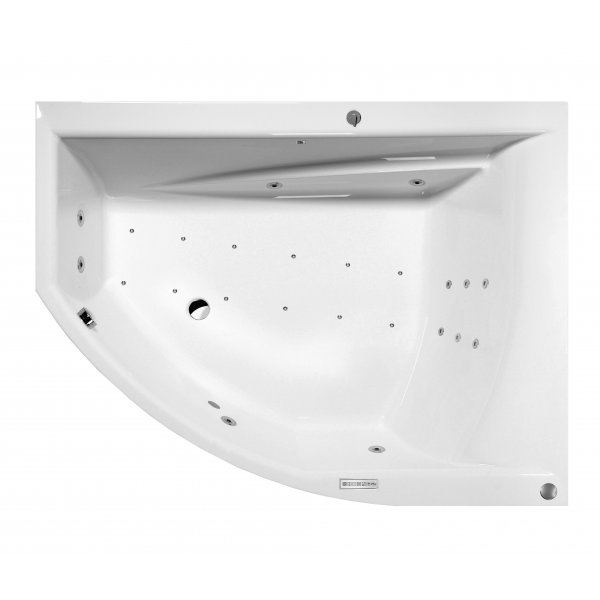 Masážní vana TANDEM P 170x130x50 cm HYDRO + PERLIČKA s PROFI FLAT ovládáním, s automatickým Proplachem