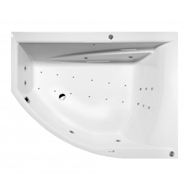 Masážní vana TANDEM P 170x130x50 cm HYDRO + PERLIČKA s PROFI EVO ovládáním, s automatickým Proplachem