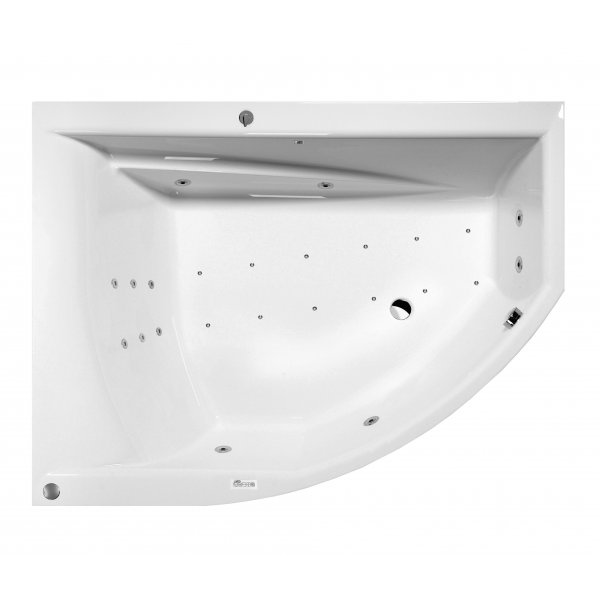 Masážní vana TANDEM L 170x130x50 cm HYDRO + PERLIČKA s PROFI EVO ovládáním, s automatickým Proplachem