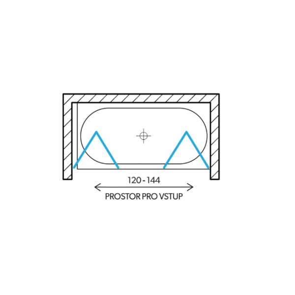 Vanová zástěna do niky AURORA 4-dílná, 2SV4 150x160 cm