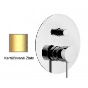 Baterie RONDO-X KARTÁČOVANÉ ZLATO podomítková páková, 2 funkce