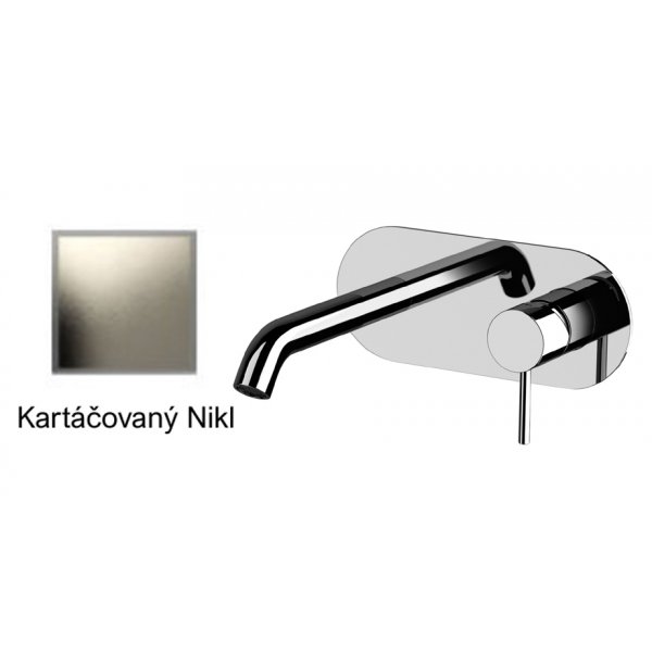 Baterie RONDO-X umyvadlová ze zdi KARTÁČOVANÝ NIKL