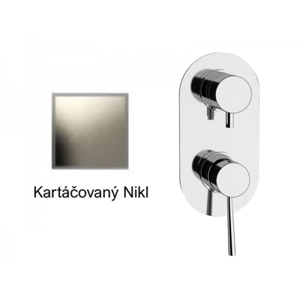 Podomítková baterie RONDO-X KARTÁČOVANÝ NIKL páková, 4 funkce