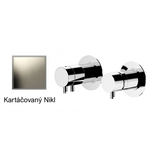 Podomítková baterie RONDO-X KARTÁČOVANÝ NIKL termostatická, 2 funkce, chrom