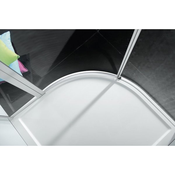 ZOOM čtvrtkruhová sprchová zástěna 900x900mm, čiré sklo, levá