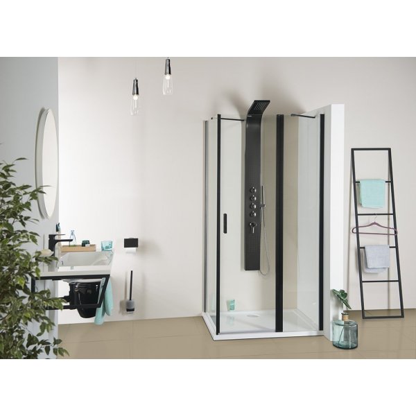ZOOM BLACK sprchové dveře 1100mm, čiré sklo